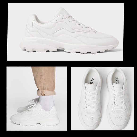 thick sole white sneakers